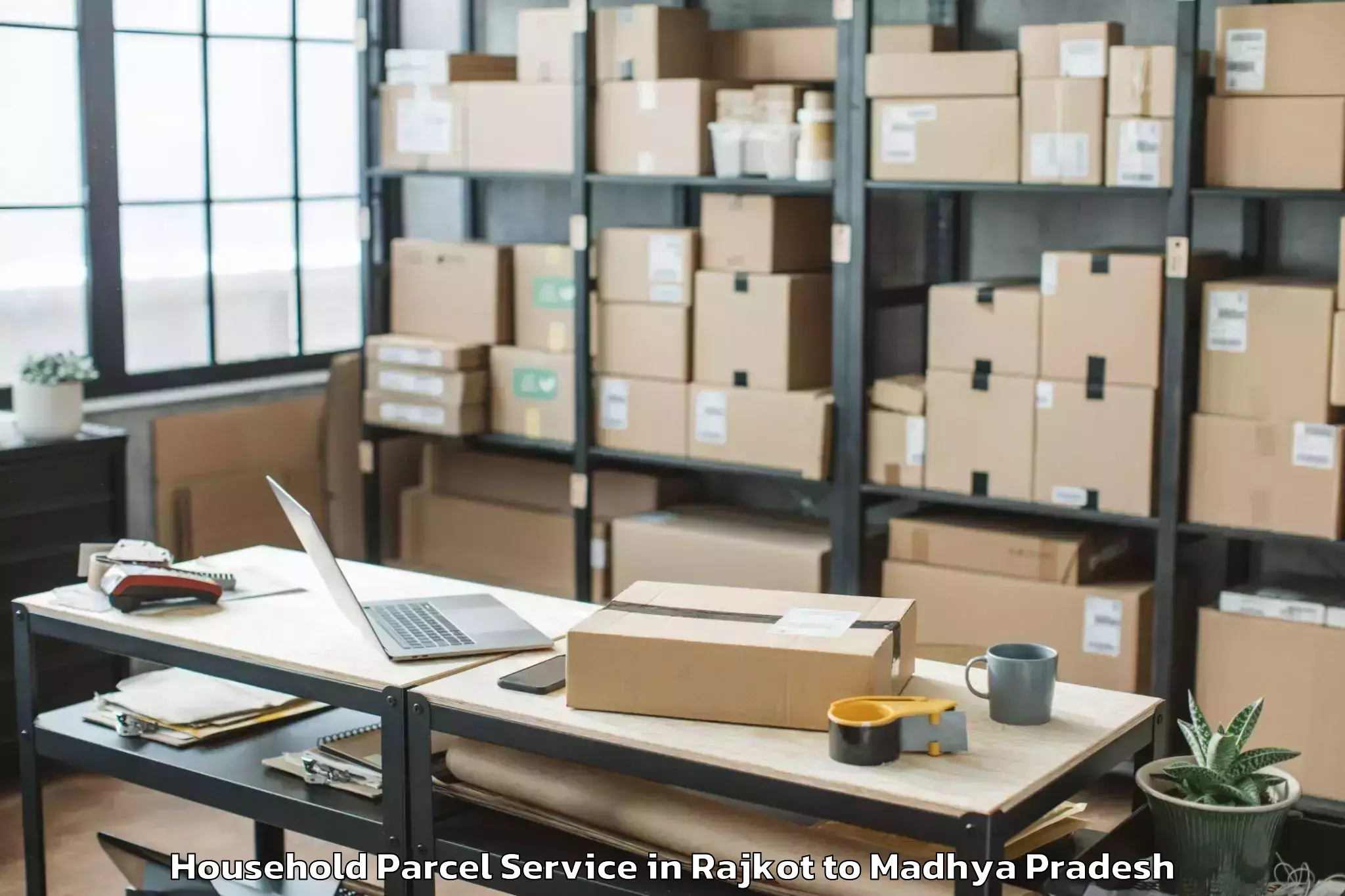 Top Rajkot to Abhilashi University Satna Household Parcel Available